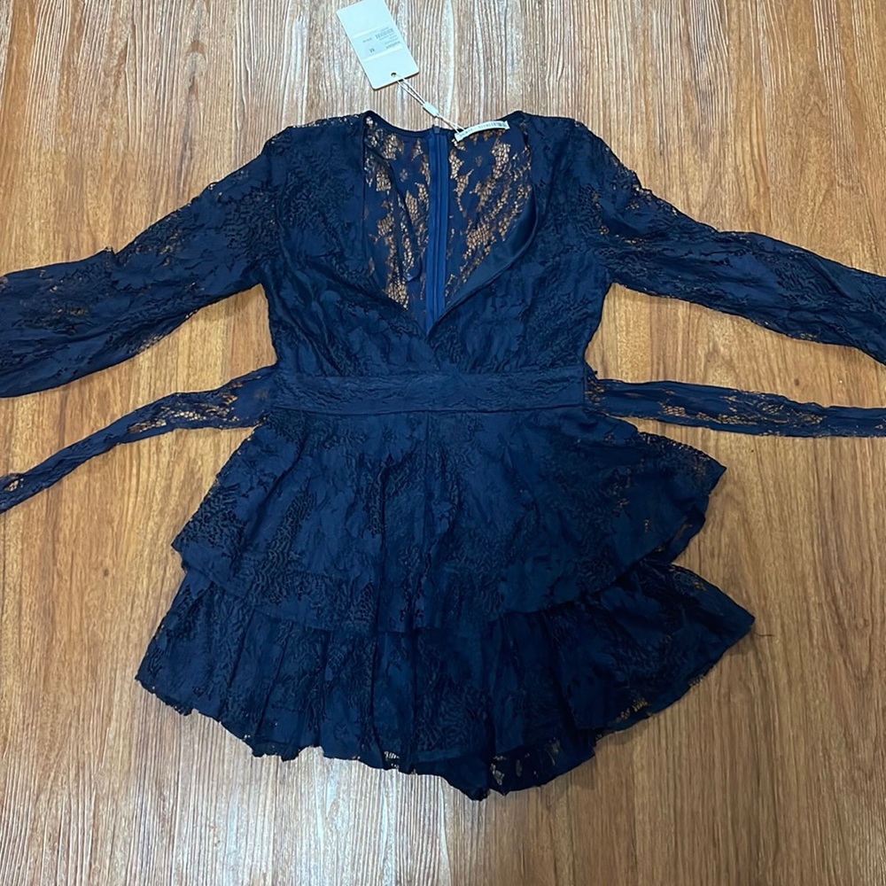 BRAND NEW NAVY LACE ROMPER